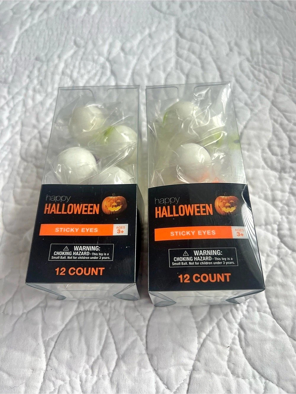 Lot Of 2 Happy Halloween Sticky Eyes 12 Count 3+